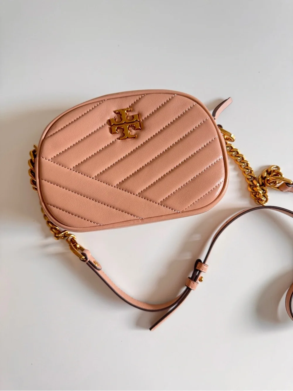 Tory Burch Kira Quilted Canera Bag in sand